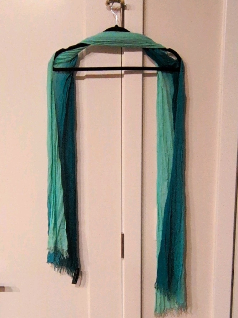 Long Ombre Turquoise to Teal Scarf